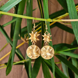 Handcrafted Bamboo Star Weave Earrings