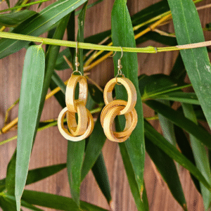 Interlinked Bamboo Hoop Earrings