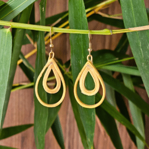 Layered Bamboo Teardrop Earrings