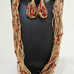 Crimsons Roots Jute Necklace Set