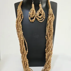 TerraTide – Natural Jute & Wooden Bead Necklace Set