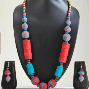 Festival Pop: Handcrafted Cotton Thread Necklace Set