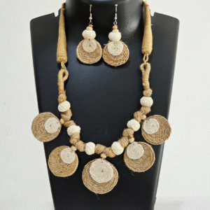 Rustic Spiral Jute Necklace Set