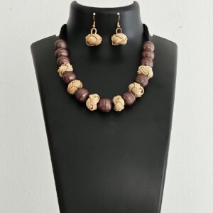 Cane Weave Bead Necklace Set